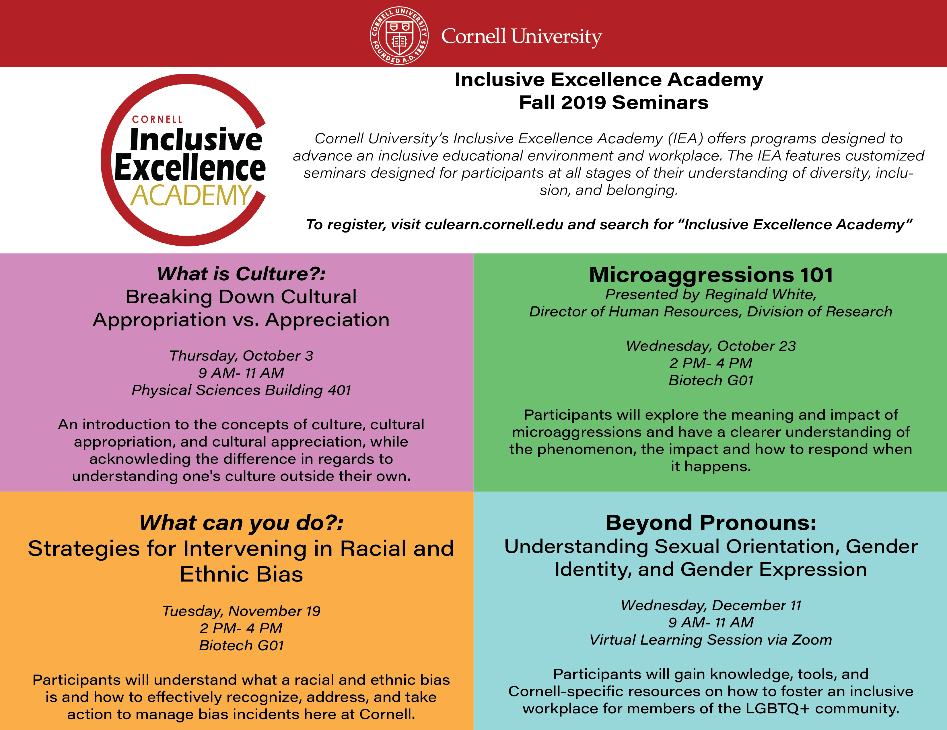cornell prelim schedule fall 2023 Seminars Cornell University Diversity and Inclusion
